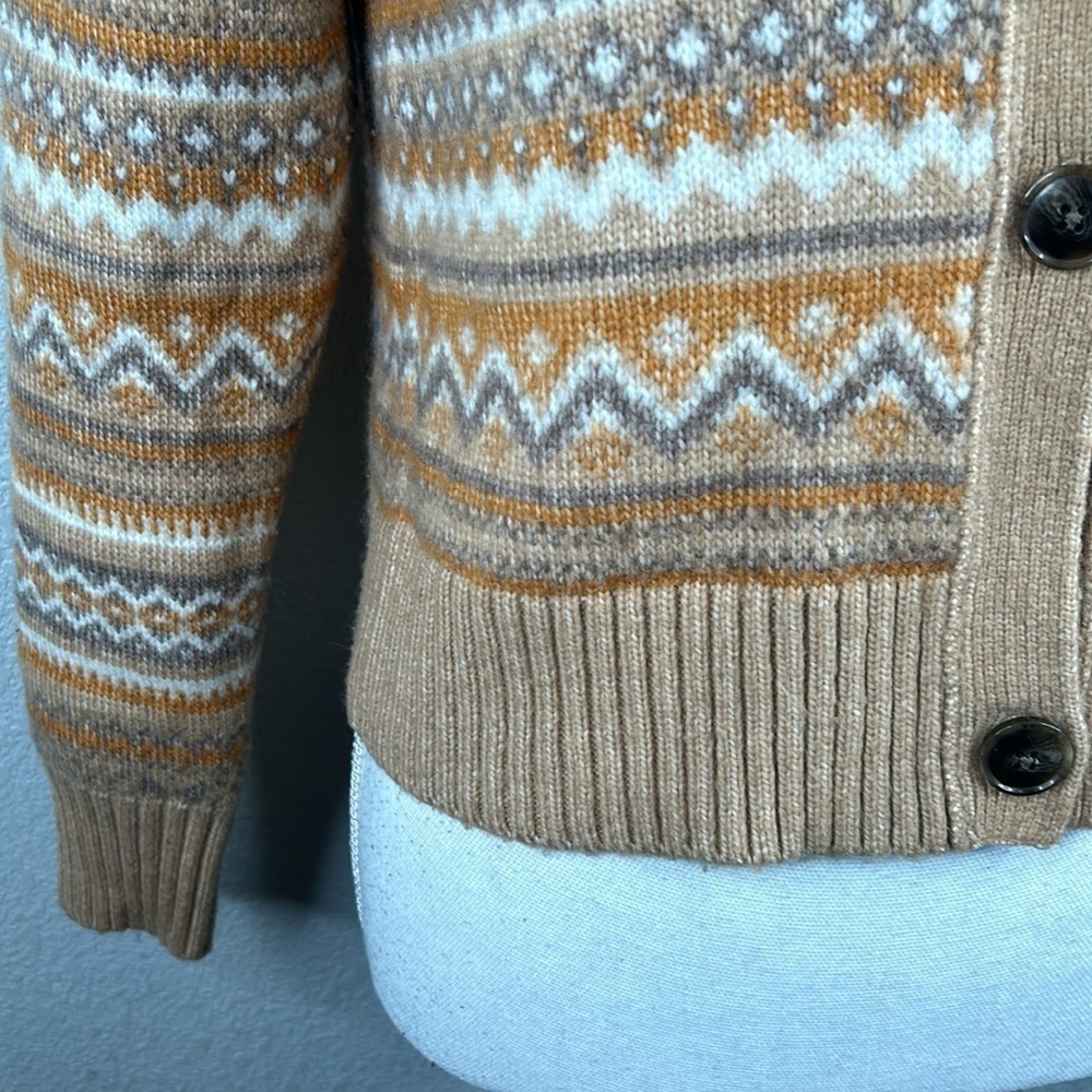 Jessica Simpson Fair Isle Super Soft Knit V-Neck Open Cardigan Sweater Size M - Picture 3 of 6